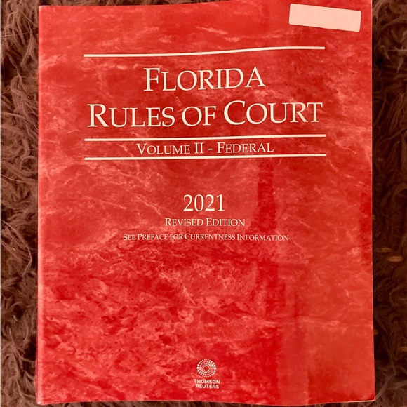 Florida Rules of Court 2021 Edition Volume II Federal Paperback Revised - Picture 1 of 1